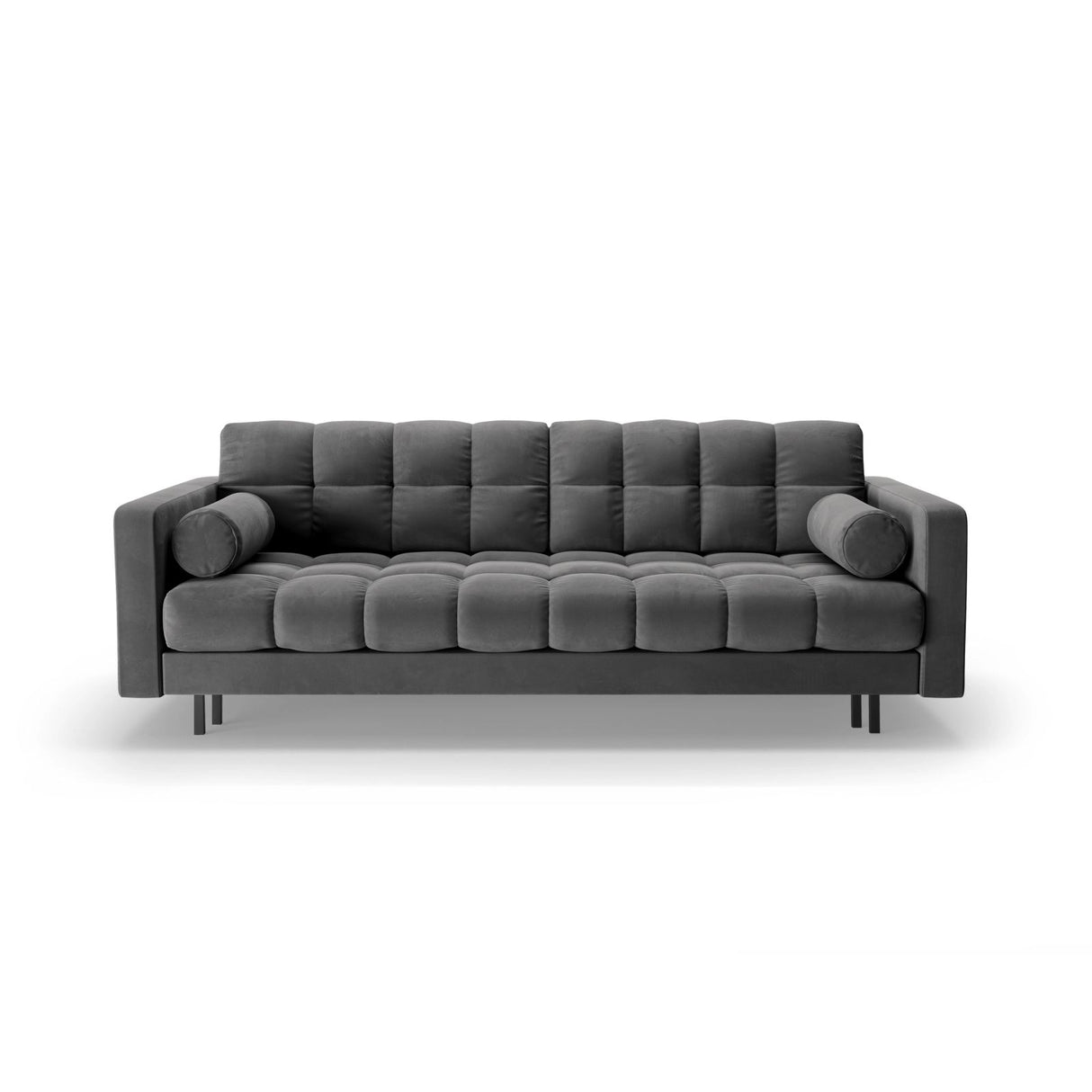 Bali 3-Sitzer Sofa mit Schlaffunktion und Stauraum, aus Samt in Grau (Bluvel 14), 222x84x105 cm von Cosmopolitan Design – Bild 1