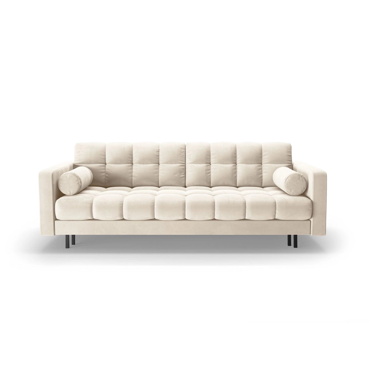 Bali 3-Sitzer Sofa mit Schlaffunktion und Stauraum, aus Samt in Hellbeige (Bluvel 22), 222x84x105 cm von Cosmopolitan Design – Bild 1