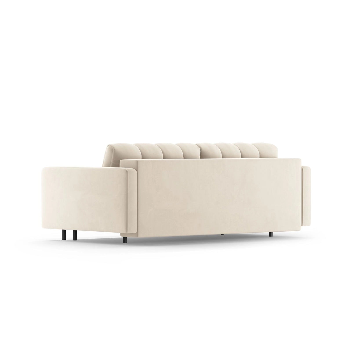 Bali 3-Sitzer Sofa mit Schlaffunktion und Stauraum, aus Samt in Hellbeige (Bluvel 22), 222x84x105 cm von Cosmopolitan Design – Bild 5