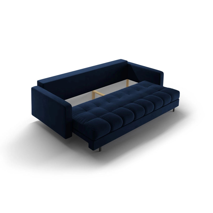 Bali 3-Sitzer Sofa mit Schlaffunktion und Stauraum, aus Samt in Königsblau (Bluvel 86), 222x84x105 cm von Cosmopolitan Design – Bild 8