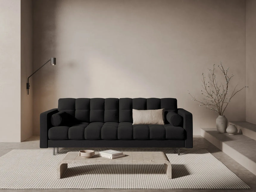 Bali 3-Sitzer Sofa mit Schlaffunktion und Stauraum, aus Strukturierter Stoff in Dunkelgrau (Neve 97), 222x84x105 cm von Cosmopolitan Design – Bild 2