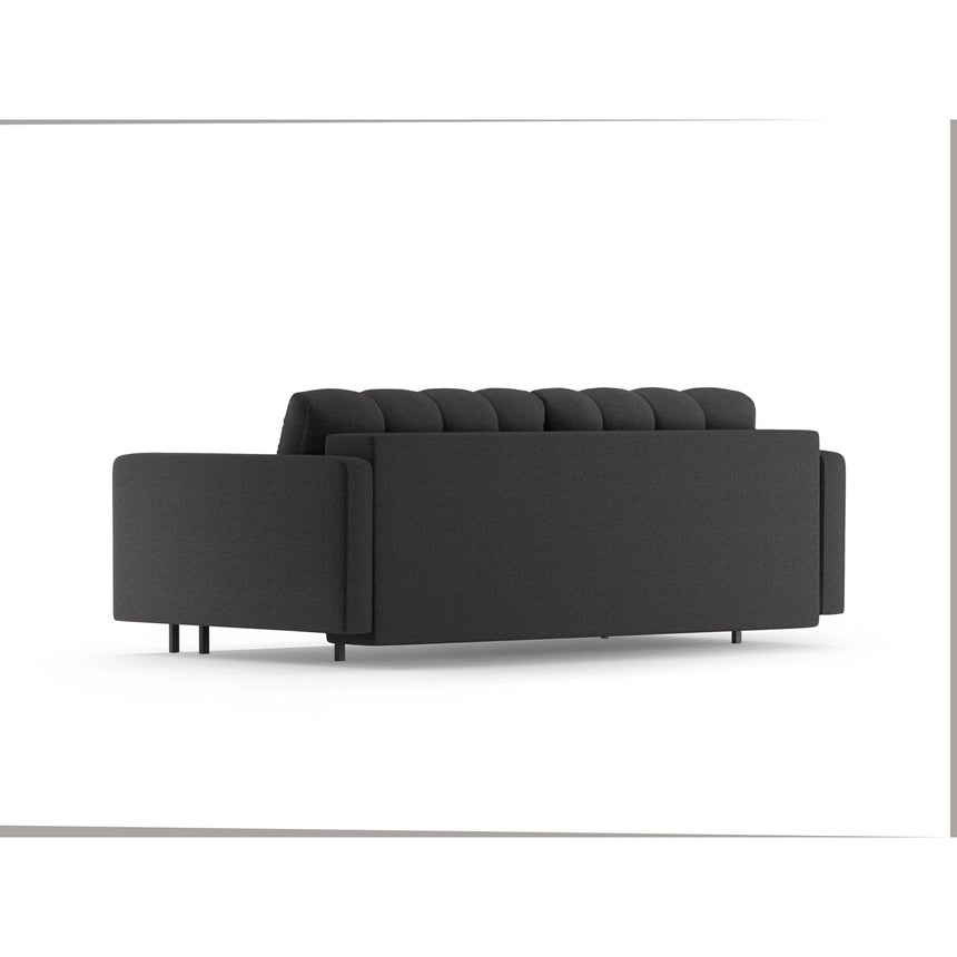 Bali 3-Sitzer Sofa mit Schlaffunktion und Stauraum, aus Strukturierter Stoff in Dunkelgrau (Neve 97), 222x84x105 cm von Cosmopolitan Design – Bild 5