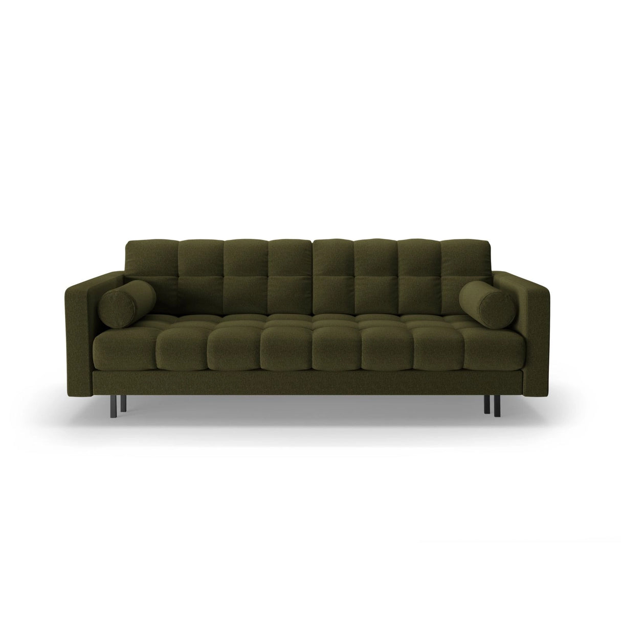 Bali 3-Sitzer Sofa mit Schlaffunktion und Stauraum, aus Strukturierter Stoff in Grün (Neve 39), 222x84x105 cm von Cosmopolitan Design – Bild 1