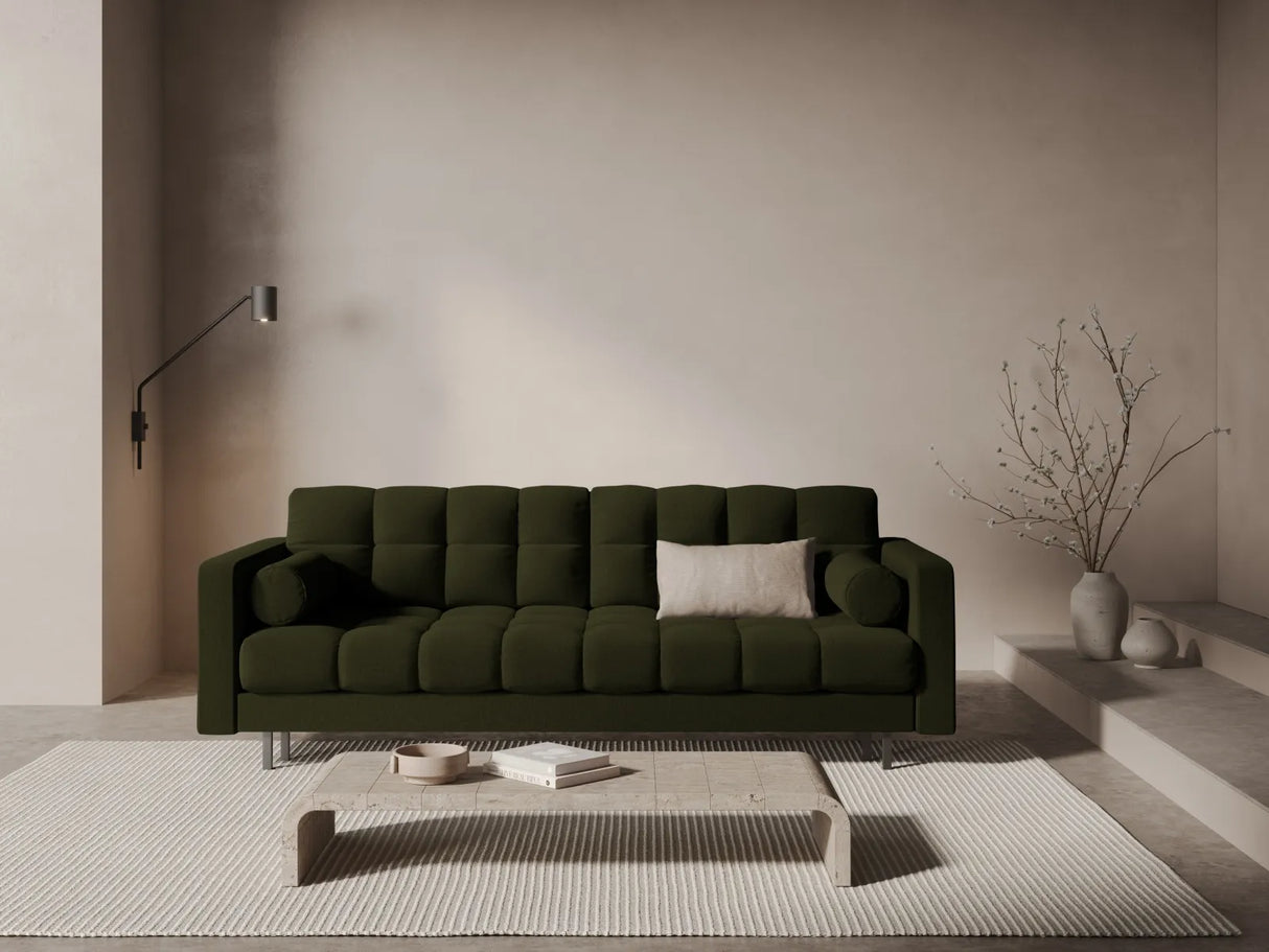 Bali 3-Sitzer Sofa mit Schlaffunktion und Stauraum, aus Strukturierter Stoff in Grün (Neve 39), 222x84x105 cm von Cosmopolitan Design – Bild 2