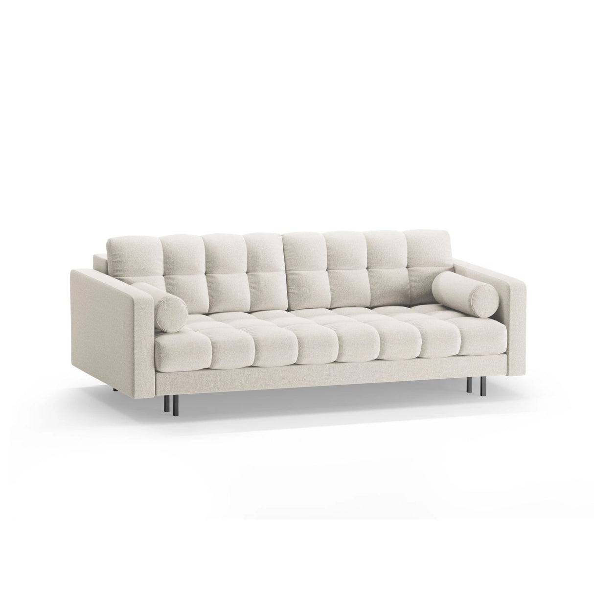 Bali 3-Sitzer Sofa mit Schlaffunktion und Stauraum, aus Strukturierter Stoff in Hellbeige (Neve 02), 222x84x105 cm von Cosmopolitan Design – Bild 4