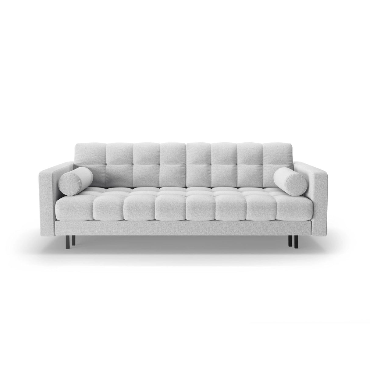 Bali 3-Sitzer Sofa mit Schlaffunktion und Stauraum, aus Strukturierter Stoff in Hellgrau (Neve 80), 222x84x105 cm von Cosmopolitan Design – Bild 1
