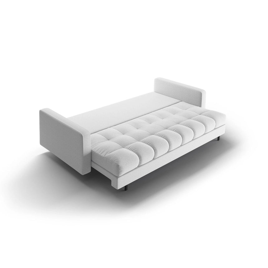 Bali 3-Sitzer Sofa mit Schlaffunktion und Stauraum, aus Strukturierter Stoff in Hellgrau (Neve 80), 222x84x105 cm von Cosmopolitan Design – Bild 6