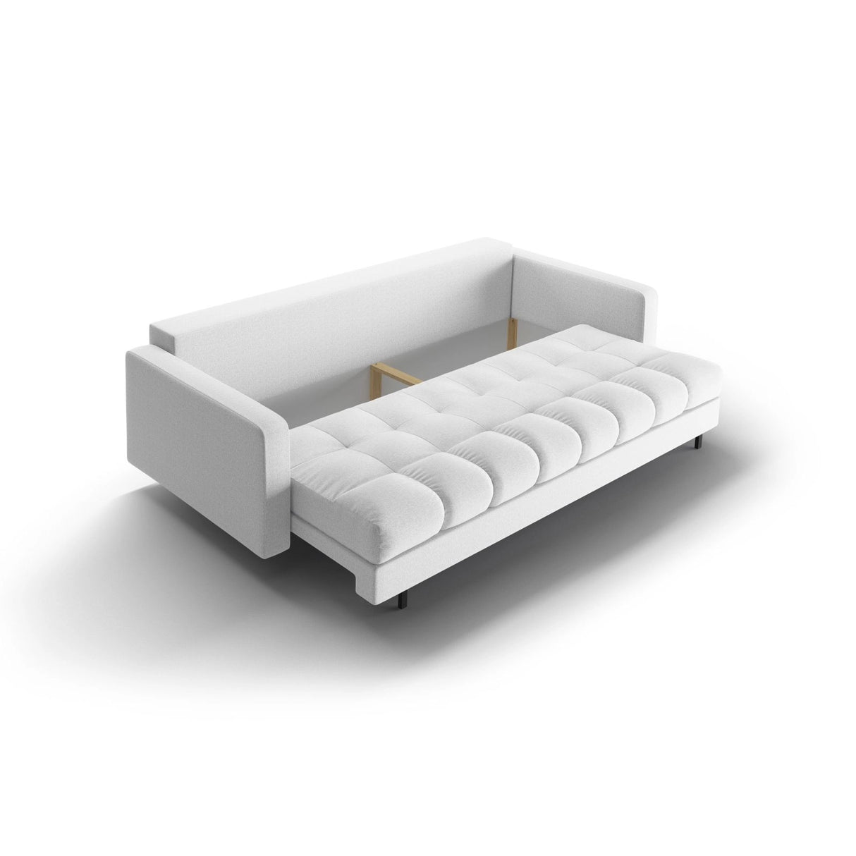 Bali 3-Sitzer Sofa mit Schlaffunktion und Stauraum, aus Strukturierter Stoff in Hellgrau (Neve 80), 222x84x105 cm von Cosmopolitan Design – Bild 8