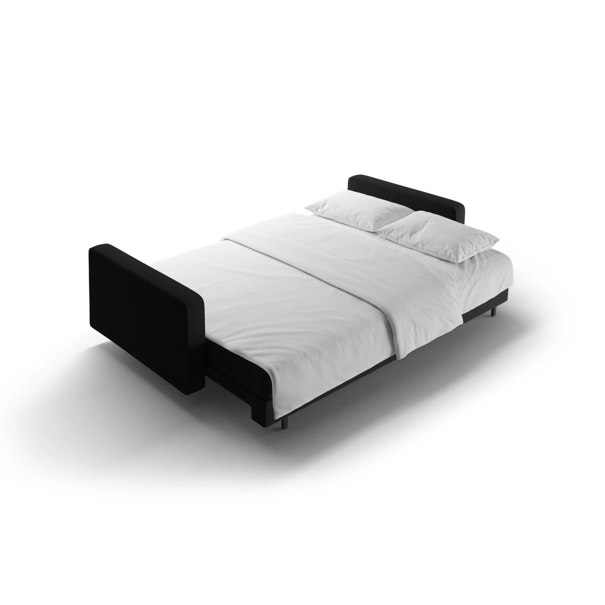 Bali 3-Sitzer Sofa mit Schlaffunktion und Stauraum, aus Strukturierter Stoff in Schwarz (Neve 100), 222x84x105 cm von Cosmopolitan Design – Bild 7