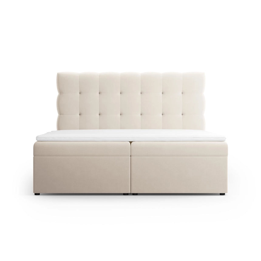 Bali Boxspringbett mit Kopfteil und Stauraum aus Samt, 180x200 cm von Cosmopolitan Design – Bild 3