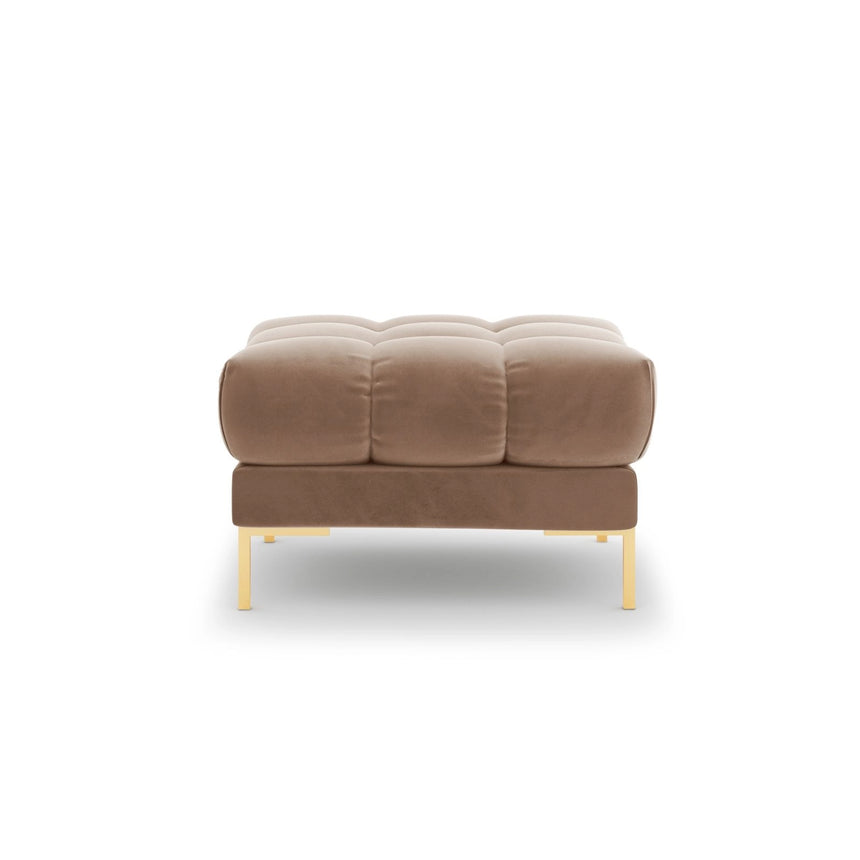 Bali Pouf aus Samt in Beige (Bluvel 28), 60x60x41 cm von Cosmopolitan Design – Bild 4