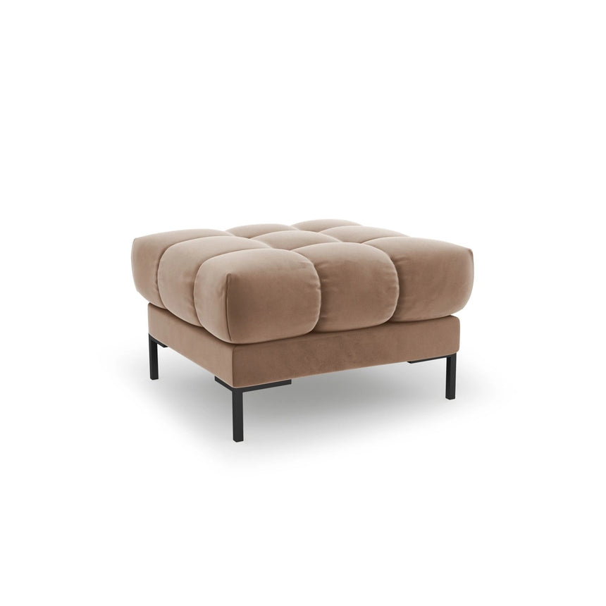 Bali Pouf aus Samt in Beige (Bluvel 28), 60x60x41 cm von Cosmopolitan Design – Bild 1