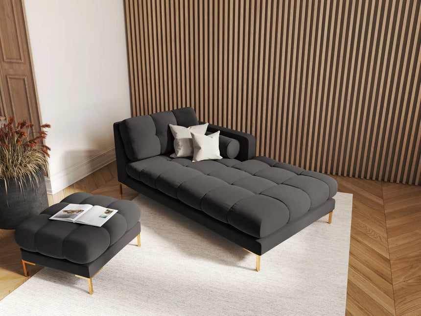 Bali Pouf aus Samt in Dunkelgrau (Bluvel 18), 60x60x41 cm von Cosmopolitan Design – Bild 2