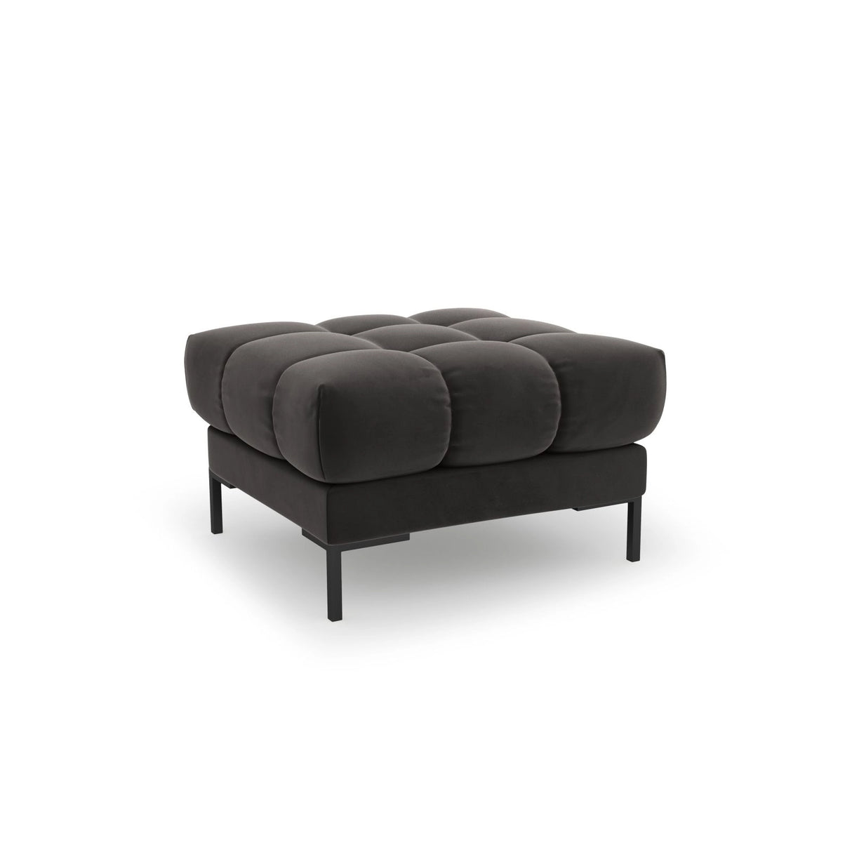 Bali Pouf aus Samt in Dunkelgrau (Bluvel 18), 60x60x41 cm von Cosmopolitan Design – Bild 1