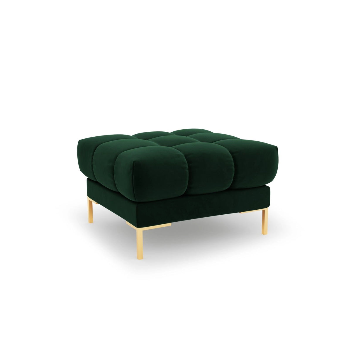 Bali Pouf aus Samt in Flaschengrün (Bluvel 78), 60x60x41 cm von Cosmopolitan Design – Bild 1