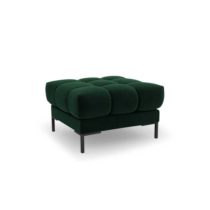 Bali Pouf aus Samt in Flaschengrün (Bluvel 78), 60x60x41 cm von Cosmopolitan Design – Bild 1