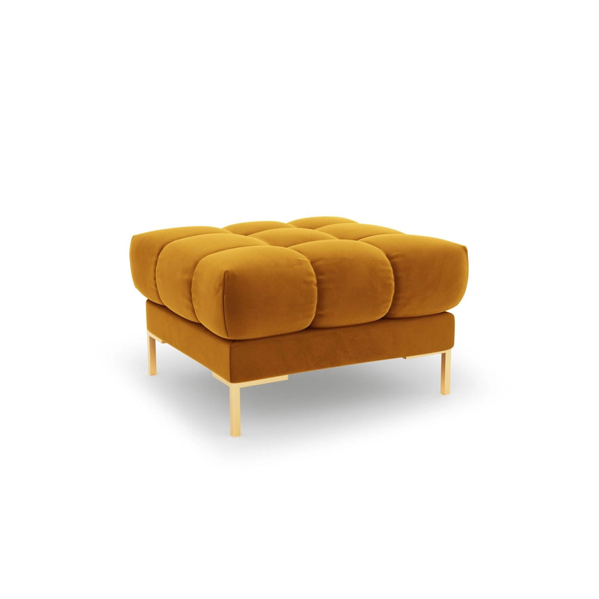 Bali Pouf aus Samt in Gelb (Bluvel 68), 60x60x41 cm von Cosmopolitan Design – Bild 1