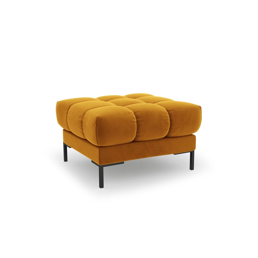 Bali Pouf aus Samt in Gelb (Bluvel 68), 60x60x41 cm von Cosmopolitan Design – Bild 1
