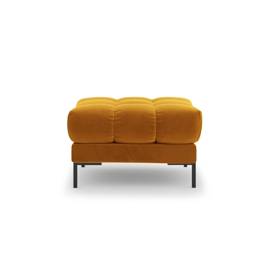 Bali Pouf aus Samt in Gelb (Bluvel 68), 60x60x41 cm von Cosmopolitan Design – Bild 4