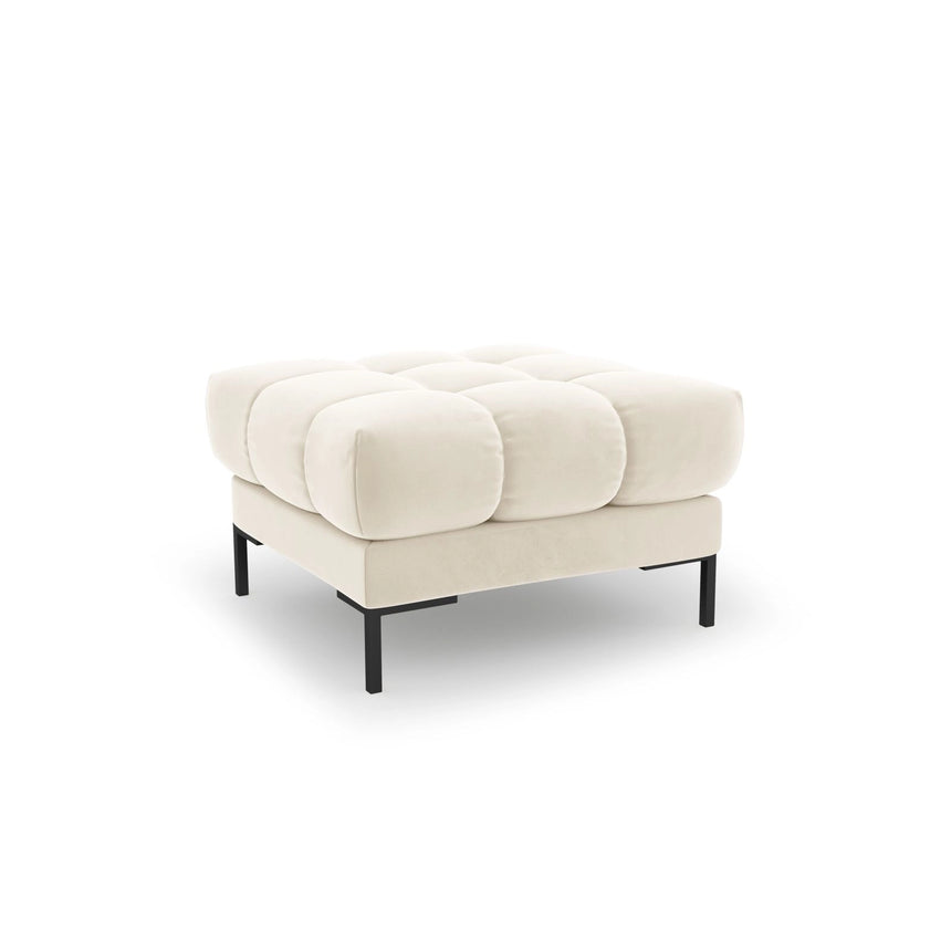 Bali Pouf aus Samt in Hellbeige (Bluvel 22), 60x60x41 cm von Cosmopolitan Design – Bild 1