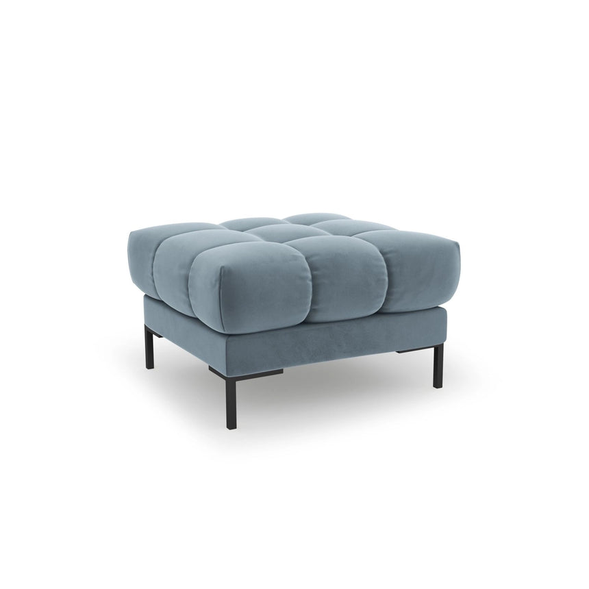 Bali Pouf aus Samt in Hellblau (Bluvel 06), 60x60x41 cm von Cosmopolitan Design – Bild 1