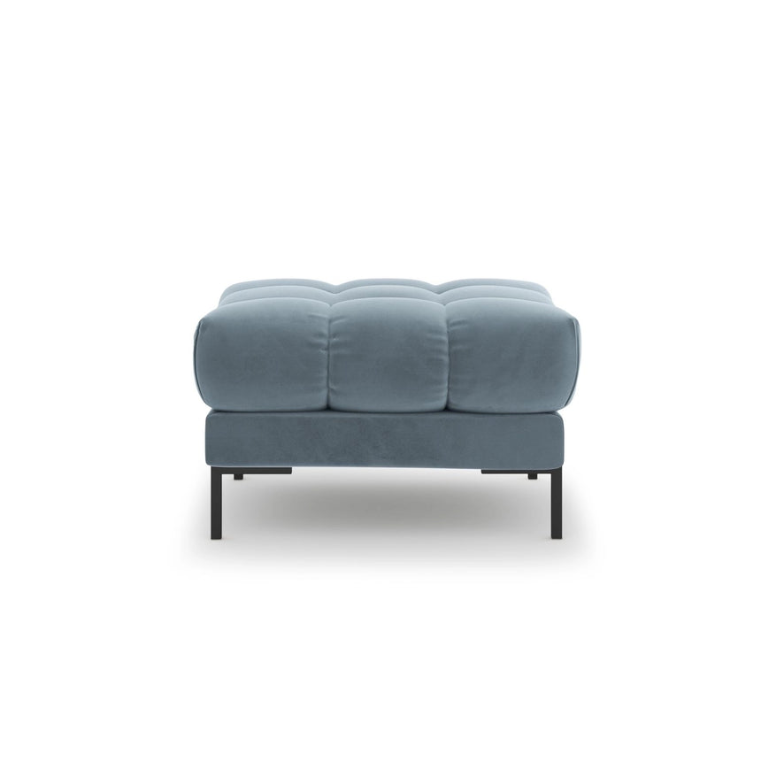 Bali Pouf aus Samt in Hellblau (Bluvel 06), 60x60x41 cm von Cosmopolitan Design – Bild 4