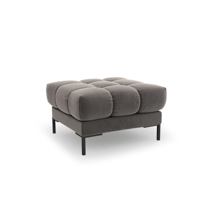 Bali Pouf aus Samt in Hellgrau (Bluvel 13), 60x60x41 cm von Cosmopolitan Design – Bild 1