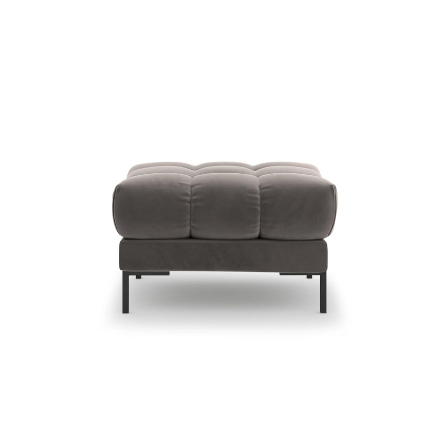 Bali Pouf aus Samt in Hellgrau (Bluvel 13), 60x60x41 cm von Cosmopolitan Design – Bild 4