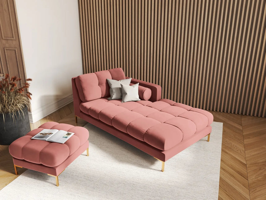 Bali Pouf aus Samt in Rosa (Bluvel 52), 60x60x41 cm von Cosmopolitan Design – Bild 2