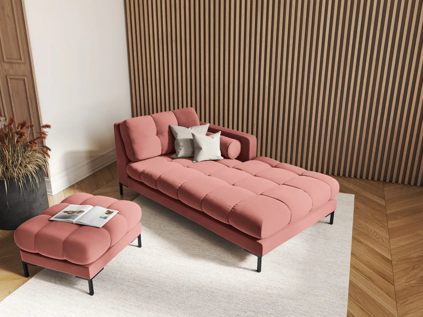 Bali Pouf aus Samt in Rosa (Bluvel 52), 60x60x41 cm von Cosmopolitan Design – Bild 2