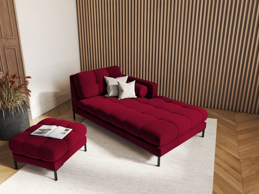 Bali Pouf aus Samt in Rot (Bluvel 59), 60x60x41 cm von Cosmopolitan Design – Bild 2
