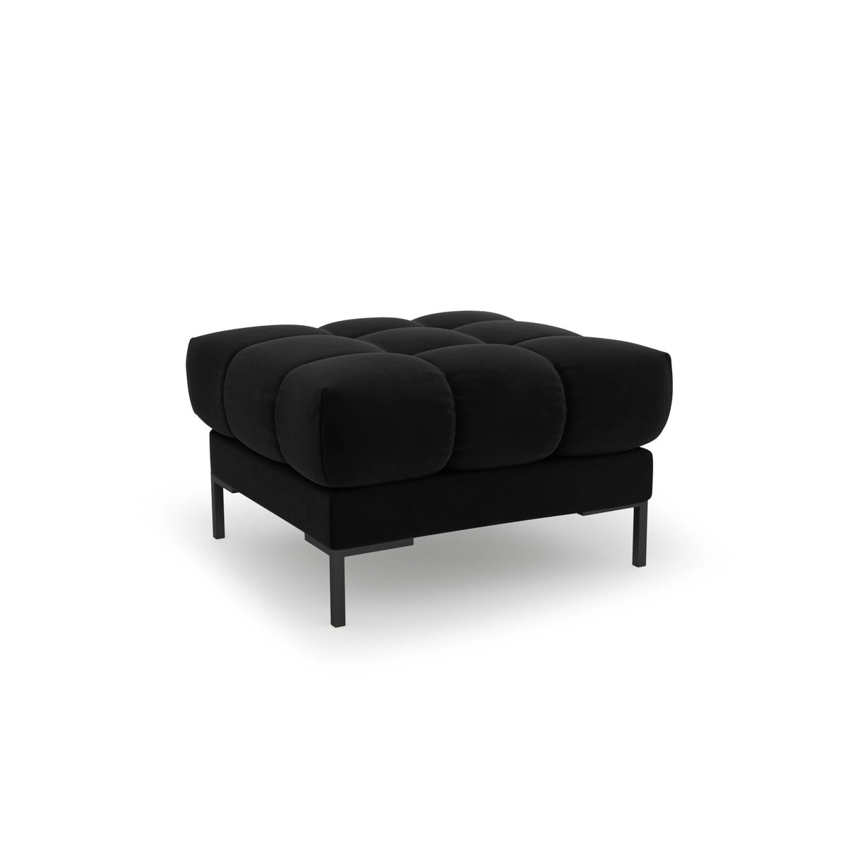 Bali Pouf aus Samt in Schwarz (Bluvel 19), 60x60x41 cm von Cosmopolitan Design – Bild 1