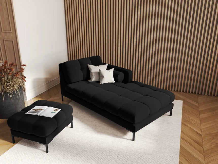 Bali Pouf aus Samt in Schwarz (Bluvel 19), 60x60x41 cm von Cosmopolitan Design – Bild 2