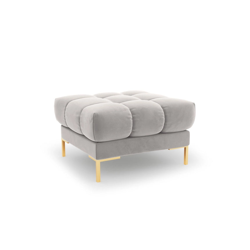 Bali Pouf aus Samt in Silber (Bluvel 03), 60x60x41 cm von Cosmopolitan Design – Bild 1