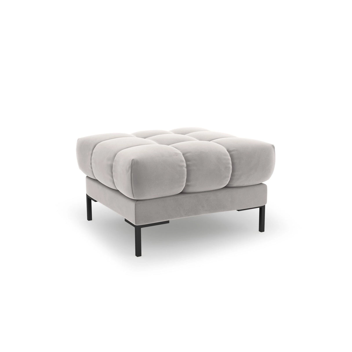 Bali Pouf aus Samt in Silber (Bluvel 03), 60x60x41 cm von Cosmopolitan Design – Bild 1