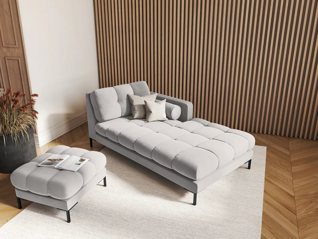 Bali Pouf aus Samt in Silber (Bluvel 03), 60x60x41 cm von Cosmopolitan Design – Bild 2