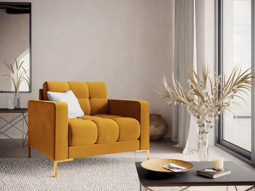 Bali Sessel aus Samt in Gelb (Bluvel 68), 87x96x75 cm von Cosmopolitan Design – Bild 2
