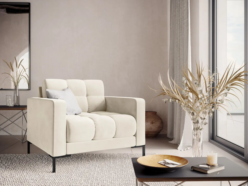Bali Sessel aus Samt in Hellbeige (Bluvel 22), 87x96x75 cm von Cosmopolitan Design – Bild 2