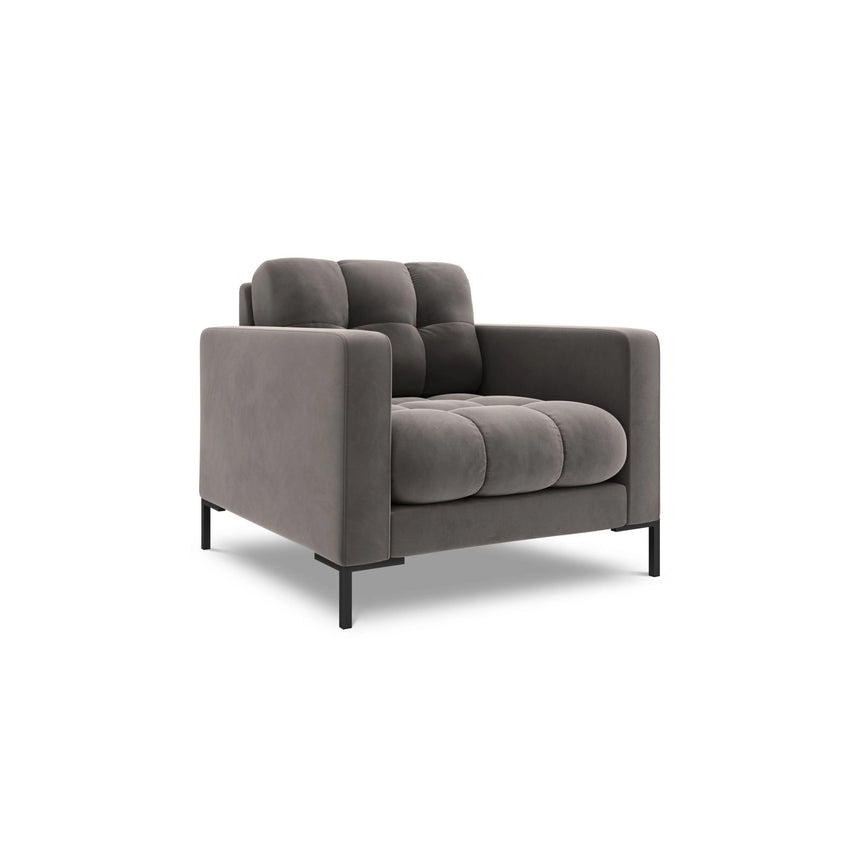 Bali Sessel aus Samt in Hellgrau (Bluvel 13), 87x96x75 cm von Cosmopolitan Design – Bild 4