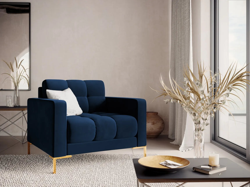 Bali Sessel aus Samt in Königsblau (Bluvel 86), 87x96x75 cm von Cosmopolitan Design – Bild 2