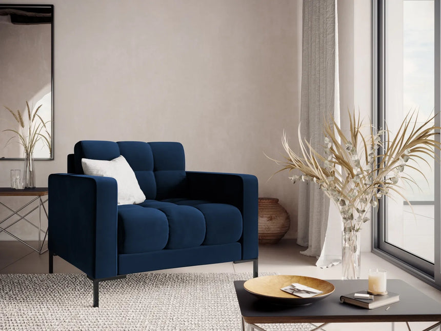 Bali Sessel aus Samt in Königsblau (Bluvel 86), 87x96x75 cm von Cosmopolitan Design – Bild 2