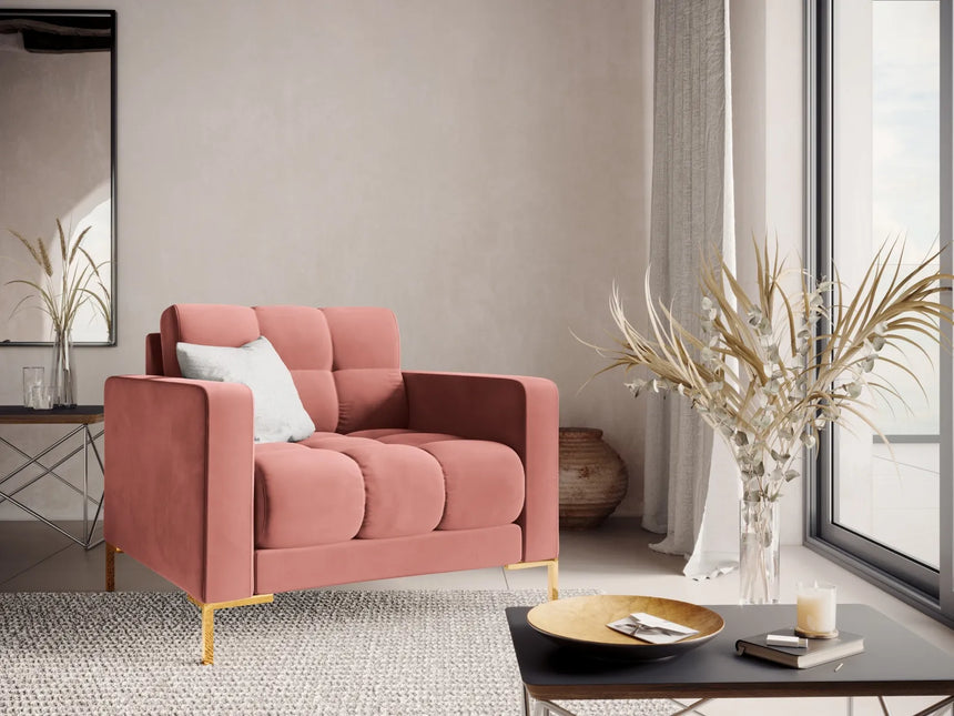 Bali Sessel aus Samt in Rosa (Bluvel 52), 87x96x75 cm von Cosmopolitan Design – Bild 2