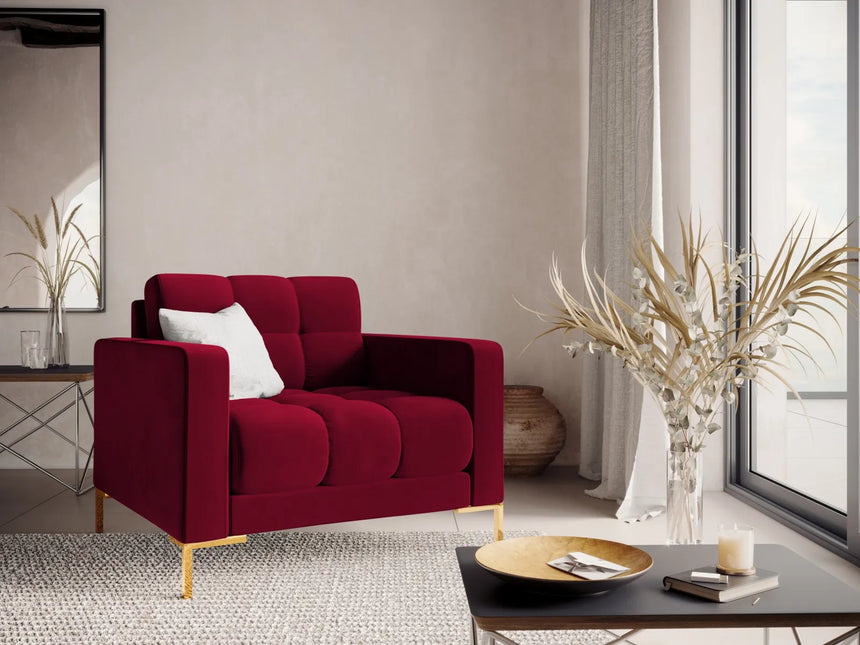 Bali Sessel aus Samt in Rot (Bluvel 59), 87x96x75 cm von Cosmopolitan Design – Bild 2