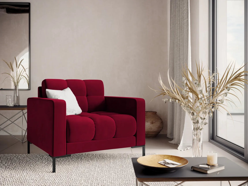 Bali Sessel aus Samt in Rot (Bluvel 59), 87x96x75 cm von Cosmopolitan Design – Bild 2