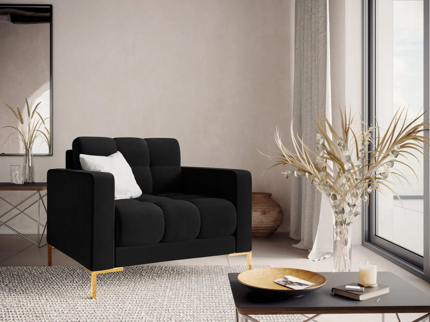 Bali Sessel aus Samt in Schwarz (Bluvel 19), 87x96x75 cm von Cosmopolitan Design – Bild 2