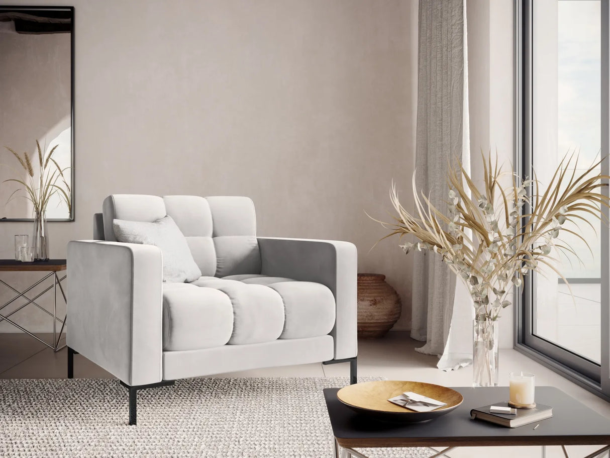 Bali Sessel aus Samt in Silber (Bluvel 03), 87x96x75 cm von Cosmopolitan Design – Bild 2