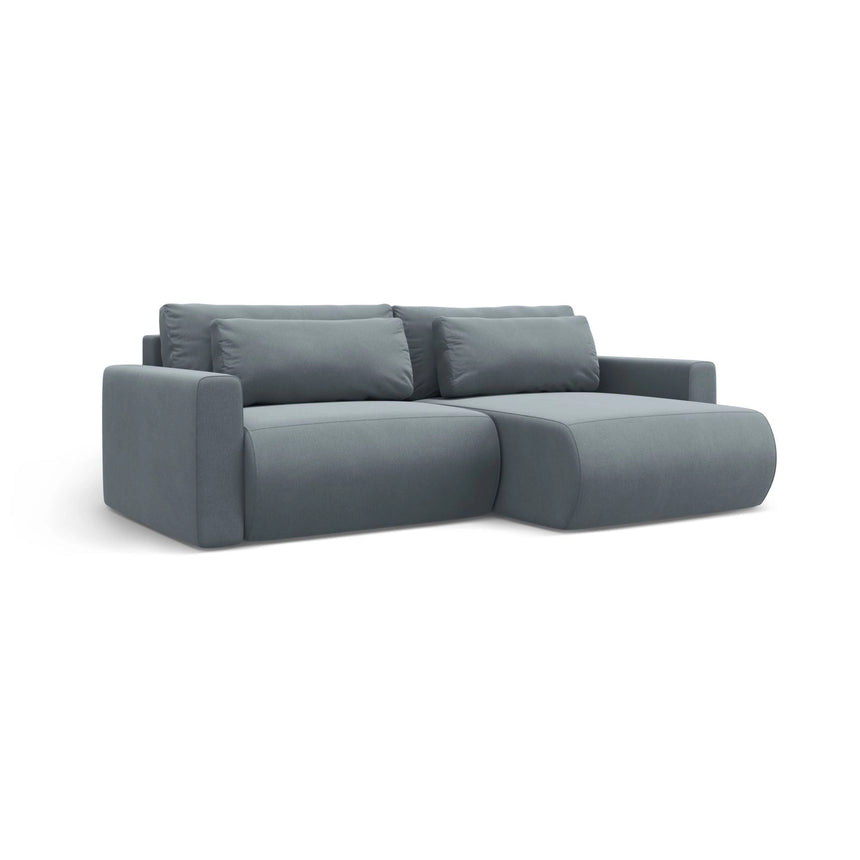Belfast 3-Sitzer Ecksofa mit Schlaffunktion, ausklappbar, aus Samt in Blaugrau (Magic Velvet 2224), 240x149 cm von Cosmopolitan Design – Bild 4