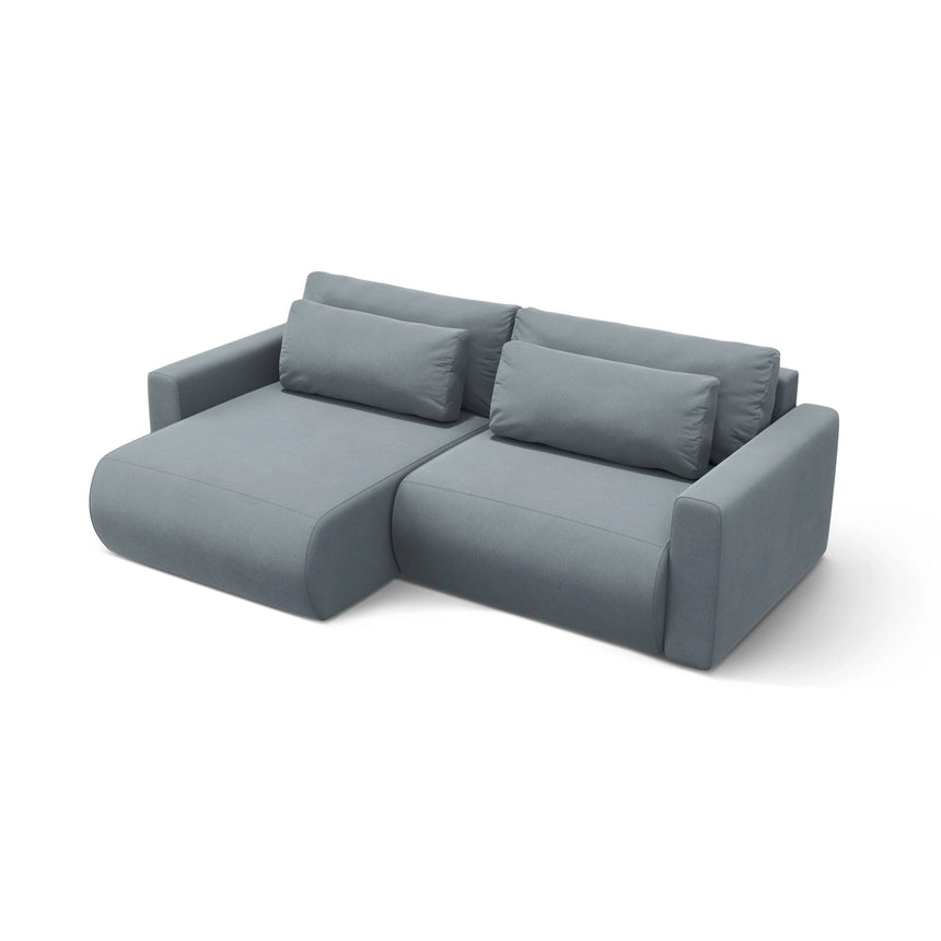Belfast 3-Sitzer Ecksofa mit Schlaffunktion, ausklappbar, aus Samt in Blaugrau (Magic Velvet 2224), 240x149 cm von Cosmopolitan Design – Bild 5