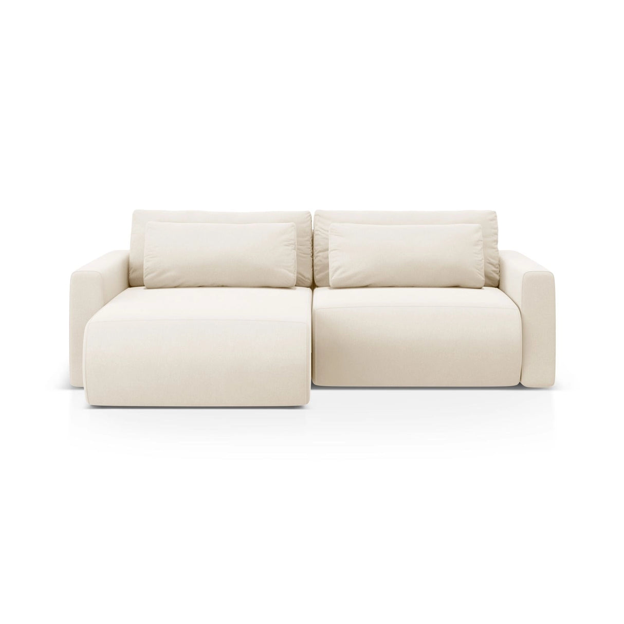 Belfast 3-Sitzer Ecksofa mit Schlaffunktion, ausklappbar, aus Samt in Elfenbein (Magic Velvet 2256), 240x149 cm von Cosmopolitan Design – Bild 1