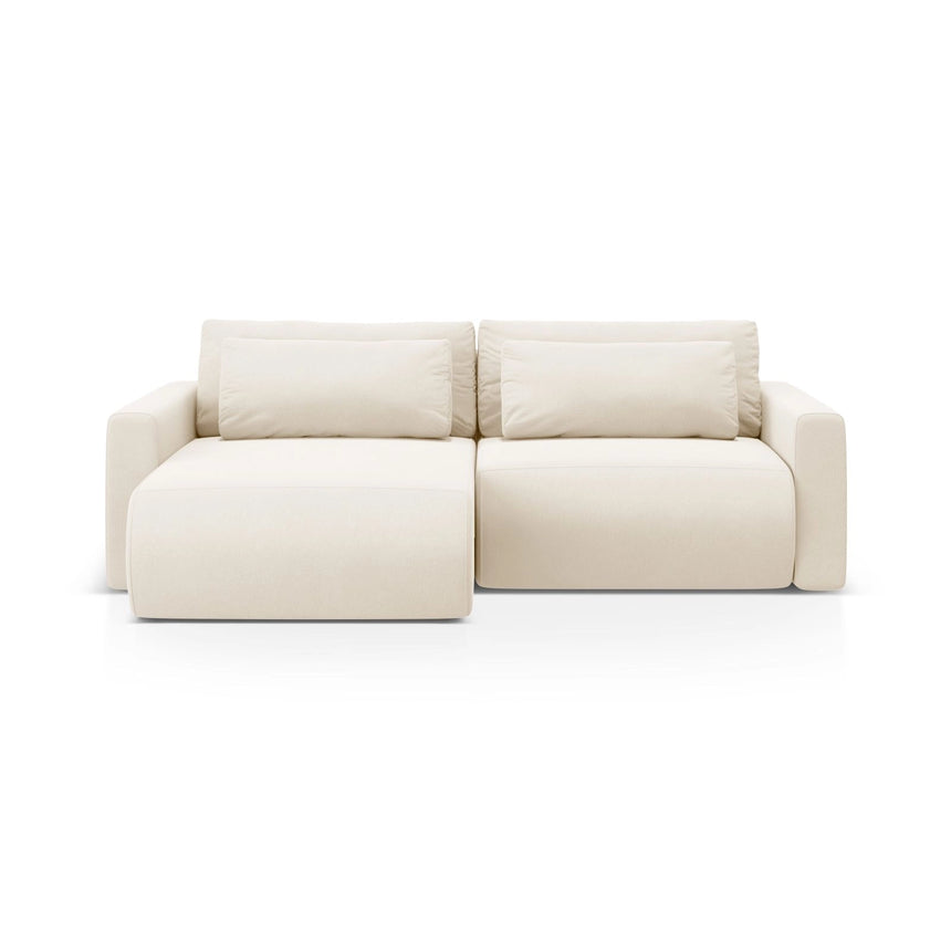 Belfast 3-Sitzer Ecksofa mit Schlaffunktion, ausklappbar, aus Samt in Elfenbein (Magic Velvet 2256), 240x149 cm von Cosmopolitan Design – Bild 1